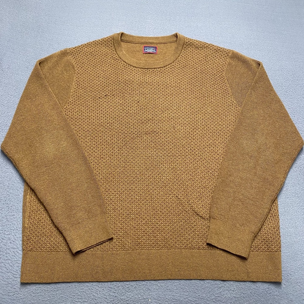 UNTUCKit Sweater Mens 2XL Orange Liga Extrafine Merino Wool Cotton Pullover Knit